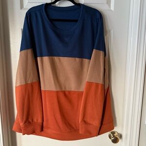 Unbranded Women’s 4XL,Colorblock CrewNeck Cozy Sweater